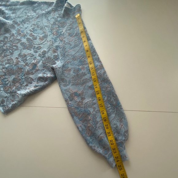 Anthropologie The Beatriz Mock-Neck Sweater Lurex Edition Blue Size XS - Picture 11 of 16